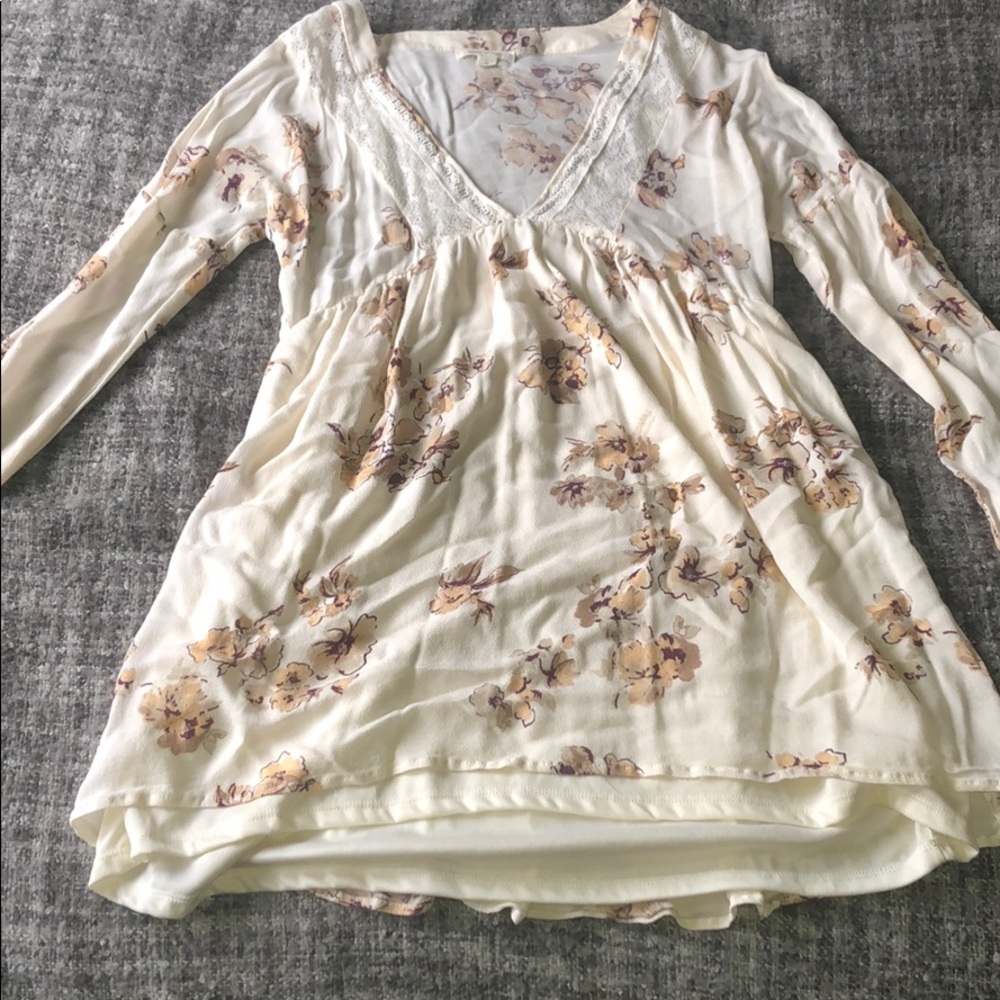 Pale yellow floral dress